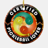 Gecertificeerde Pickleball Lover 1 sieropties Keramisch Ornament (Achterkant)