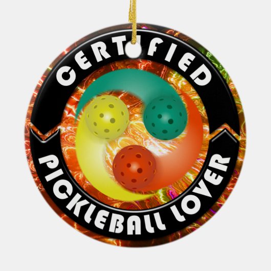 Gecertificeerde Pickleball Lover 1 sieropties Keramisch Ornament (Achterkant)