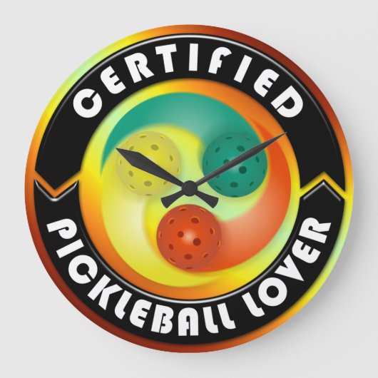 Gecertificeerde Pickleball Lover 1 wandklokken (Voorkant)