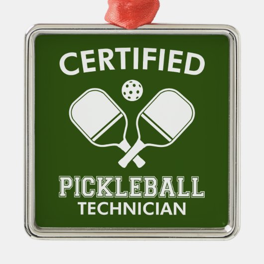 Gecertificeerde Pickleball-technicus Metalen Ornament (Voorkant)