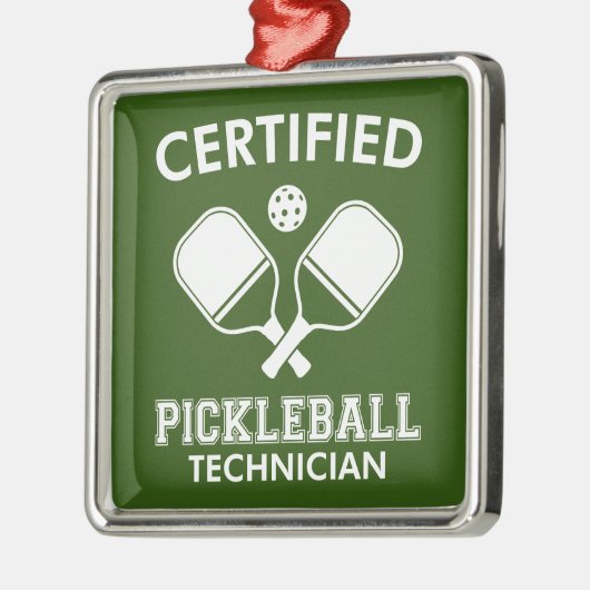 Gecertificeerde Pickleball-technicus Metalen Ornament (Links)
