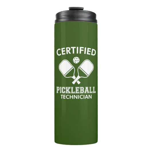 Gecertificeerde Pickleball-technicus Thermosbeker (Voorkant)