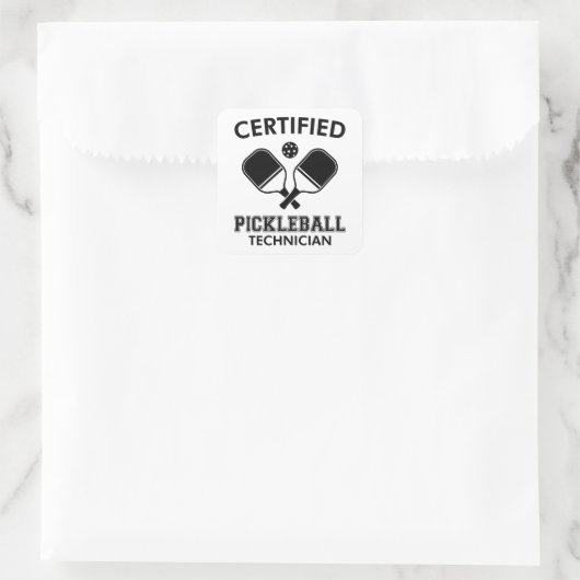 Gecertificeerde Pickleball-technicus Vierkante Sticker (Tas)