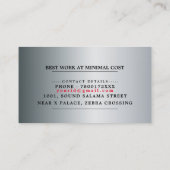 Gecertificeerde Plumber Silver met tape-sjabloon Visitekaartje (Achterkant)