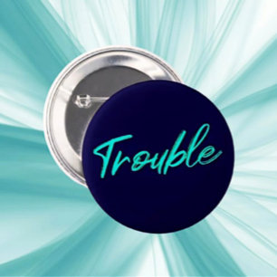 Gecertificeerde Problemen – Teal Script Knop Ronde Button 5,7 Cm