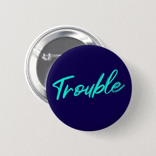 Gecertificeerde Problemen – Teal Script Knop Ronde Button 5,7 Cm (Voorkant /achterkant)