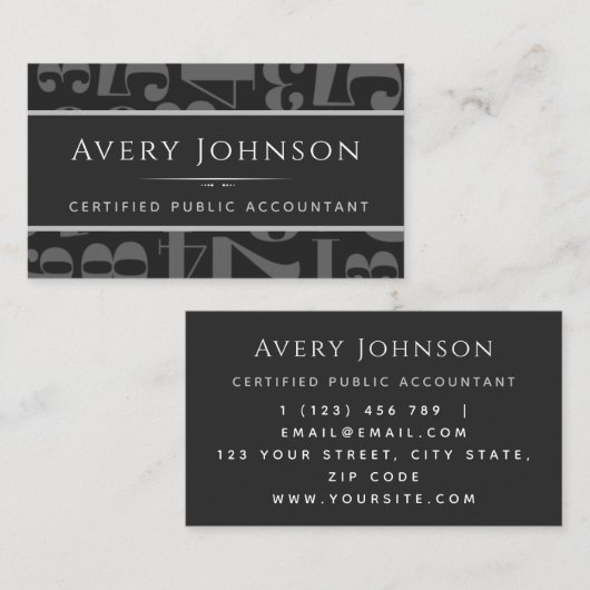 Gecertificeerde Public Accountant Tax Specialist M Visitekaartje (Voorkant / Achterkant)