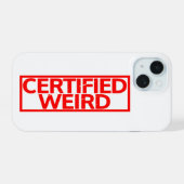 Gecertificeerde rare stempel iPhone 15 case (Achterkant horizontaal)