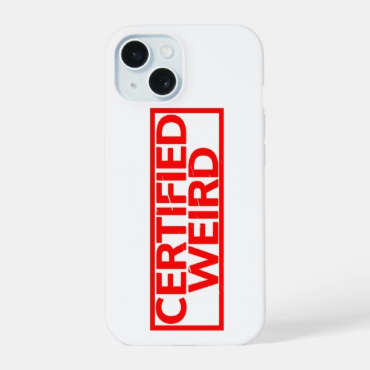 Gecertificeerde rare stempel iPhone 15 case (Achterkant)