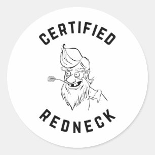 Gecertificeerde Redneck - Happy Hillbilly Ronde Sticker