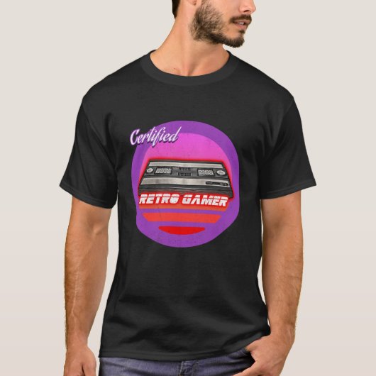 Gecertificeerde Retro Gamer 1970 1980 1990 Videosp T-shirt (Voorkant)