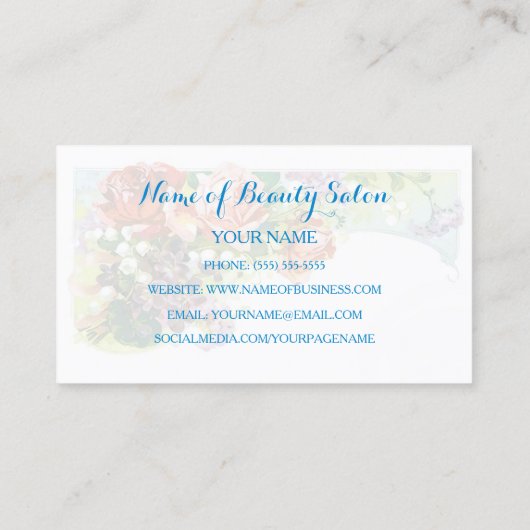 Gecertificeerde schoonheidsspecialiste  Roze Roze  Visitekaartje (Achterkant)