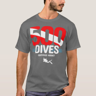 Gecertificeerde Scuba Diver 500 duikt op scuba scu T-shirt
