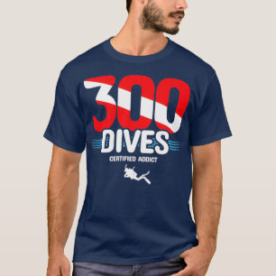 Gecertificeerde Scuba-duiker 300 duikt op scuba-du T-shirt