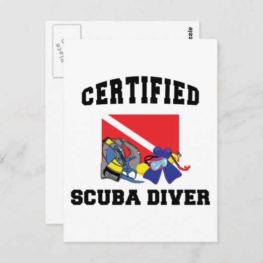 Gecertificeerde SCUBA-server Briefkaart (Voorkant / Achterkant)
