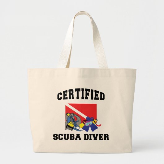 Gecertificeerde SCUBA-server Grote Tote Bag (Voorkant)