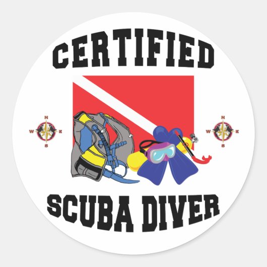 Gecertificeerde SCUBA-server Ronde Sticker (Voorkant)