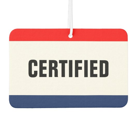 Gecertificeerde service voor autoverkoop - luchtverfrisser (Voorkant)