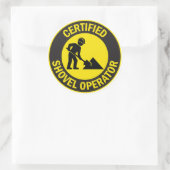 gecertificeerde shovel-operator ronde sticker (Tas)