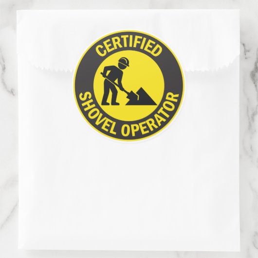 gecertificeerde shovel-operator ronde sticker (Tas)
