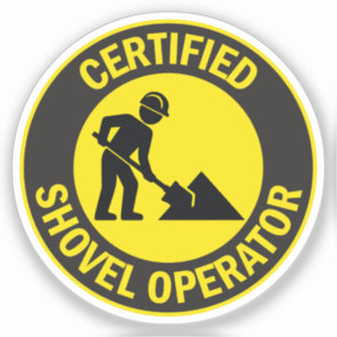 gecertificeerde shovel-operator sticker