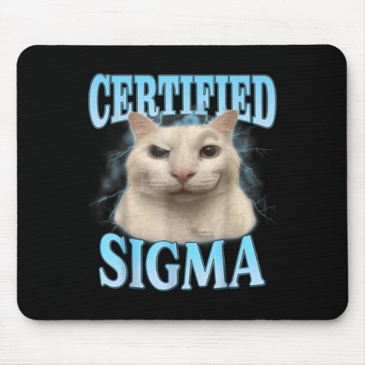 Gecertificeerde Sigma Funny Cat Meme Humorous Joke Muismat (Voorkant)
