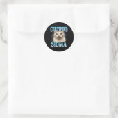 Gecertificeerde Sigma Funny Cat Meme Humorous Joke Ronde Sticker (Tas)