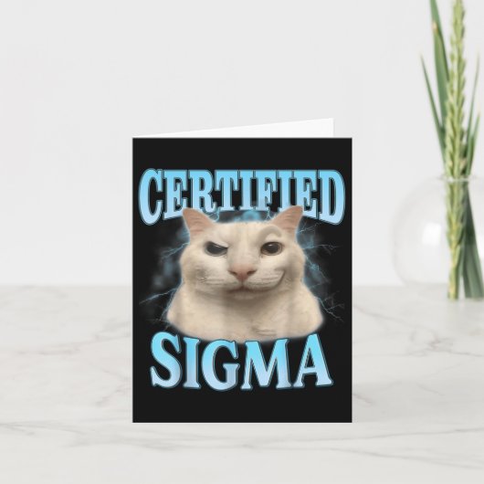 Gecertificeerde Sigma Grappige Kat Meme Humoristis Kaart (Voorkant)
