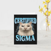 Gecertificeerde Sigma Grappige Kat Meme Humoristis Kaart (Gele Bloem)