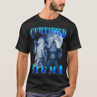 Gecertificeerde Sigma Wolf Grappige Wolf Meme Grin T-shirt