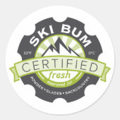 Gecertificeerde skibum ronde sticker (Voorkant)