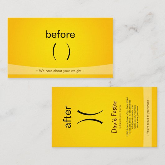 Gecertificeerde slanke fitness - weegvak voor gesc visitekaartje (Voorkant / Achterkant)