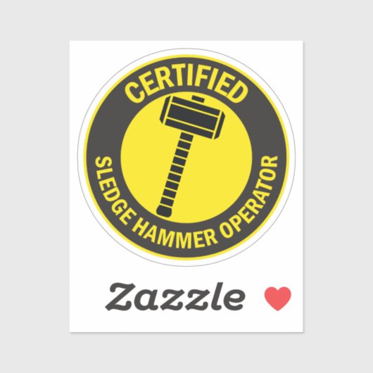 Gecertificeerde Sledge Hammer Operator Sticker (Vel)