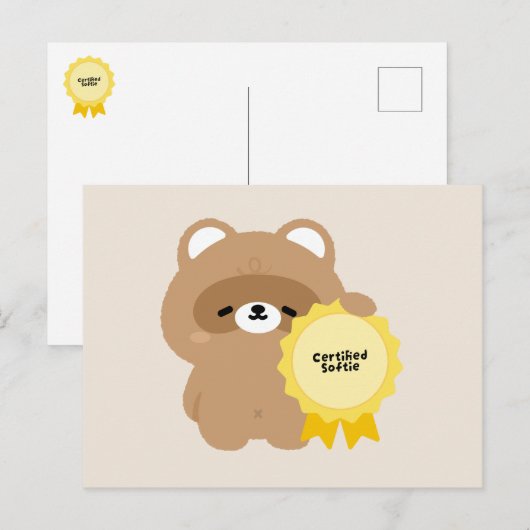Gecertificeerde Softie Bever Feestdagenkaart (Voorkant / Achterkant)