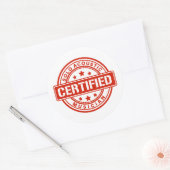 Gecertificeerde solo akoestische muzikant Embleem Ronde Sticker (Envelop)