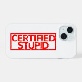 Gecertificeerde staartstempel iPhone 15 case (Achterkant horizontaal)