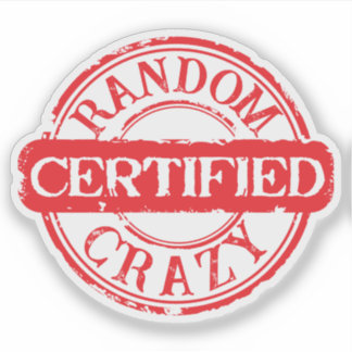 Gecertificeerde stempel willekeurige gekke aangepa sticker