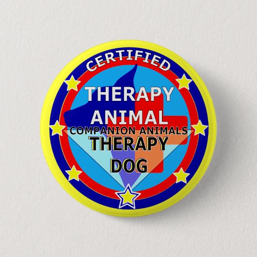 GECERTIFICEERDE THERAPIE DIER - THERAPIE DOG RONDE BUTTON 5,7 CM (Voorkant)
