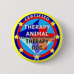 GECERTIFICEERDE THERAPIE DIER - THERAPIE DOG RONDE BUTTON 5,7 CM