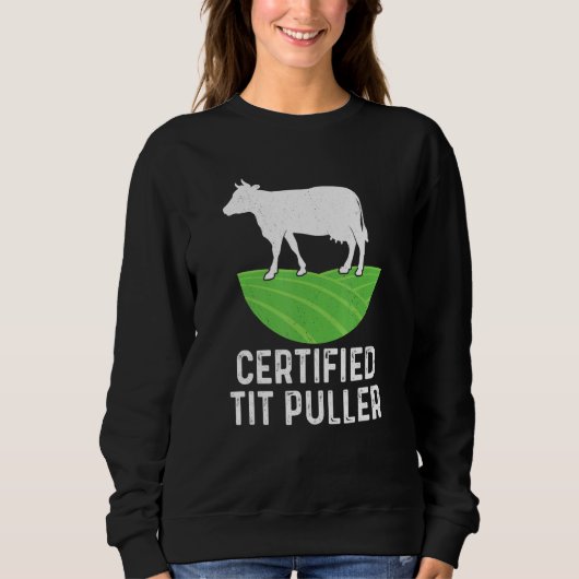 Gecertificeerde Tit Puller Dairy Farming  Boer Trui (Voorkant)