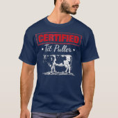 Gecertificeerde Tit Puller Funny Farmer Dairy Koe T-shirt (Voorkant)