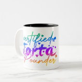 Gecertificeerde Torta Pounder Grappig Dikke Latina Tweekleurige Koffiemok (Voorkant links)