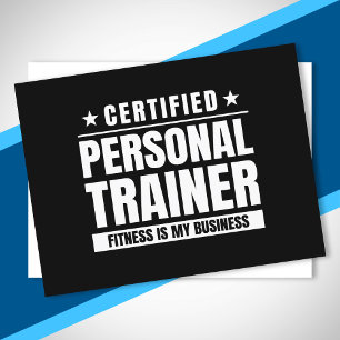 Gecertificeerde trainer Gym Quote Fitness Coach Briefkaart