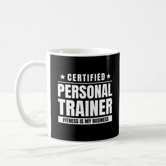 Gecertificeerde trainer Gym Quote Fitness Coach Koffiemok (Links)