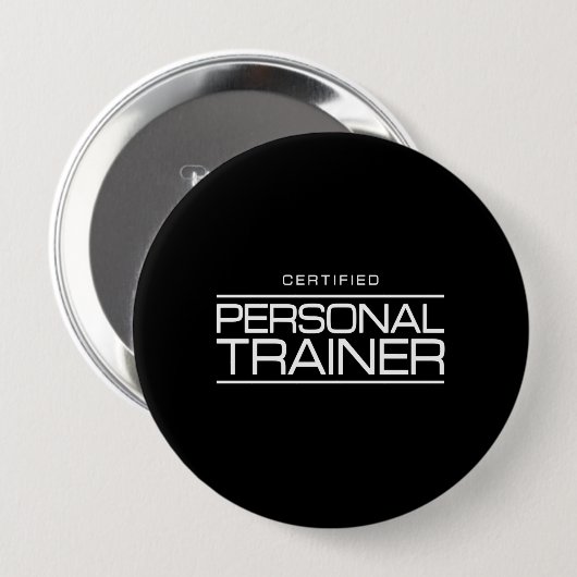 Gecertificeerde trainer voor fitnesscoach ronde button 4,0 cm (Voorkant /achterkant)