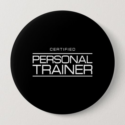 Gecertificeerde trainer voor fitnesscoach ronde button 4,0 cm (Voorkant)