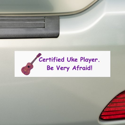 Gecertificeerde Uke Player. Wees erg bang! Bumpersticker (Op auto)