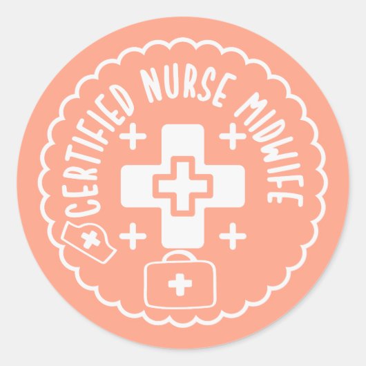 Gecertificeerde verloskundige ronde sticker (Voorkant)
