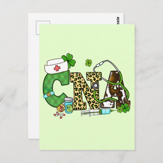Gecertificeerde verpleegassistent St. Patrick's Briefkaart (Voorkant / Achterkant)