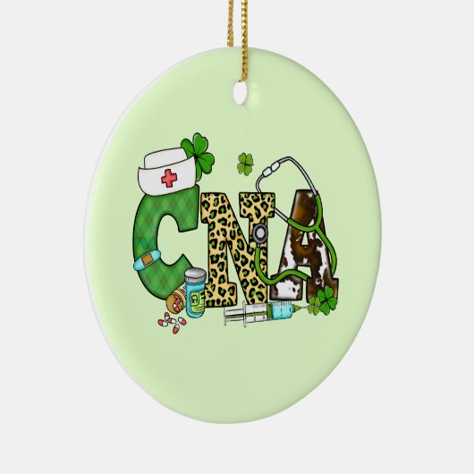 Gecertificeerde verpleegassistent St. Patrick's Keramisch Ornament (Rechts)